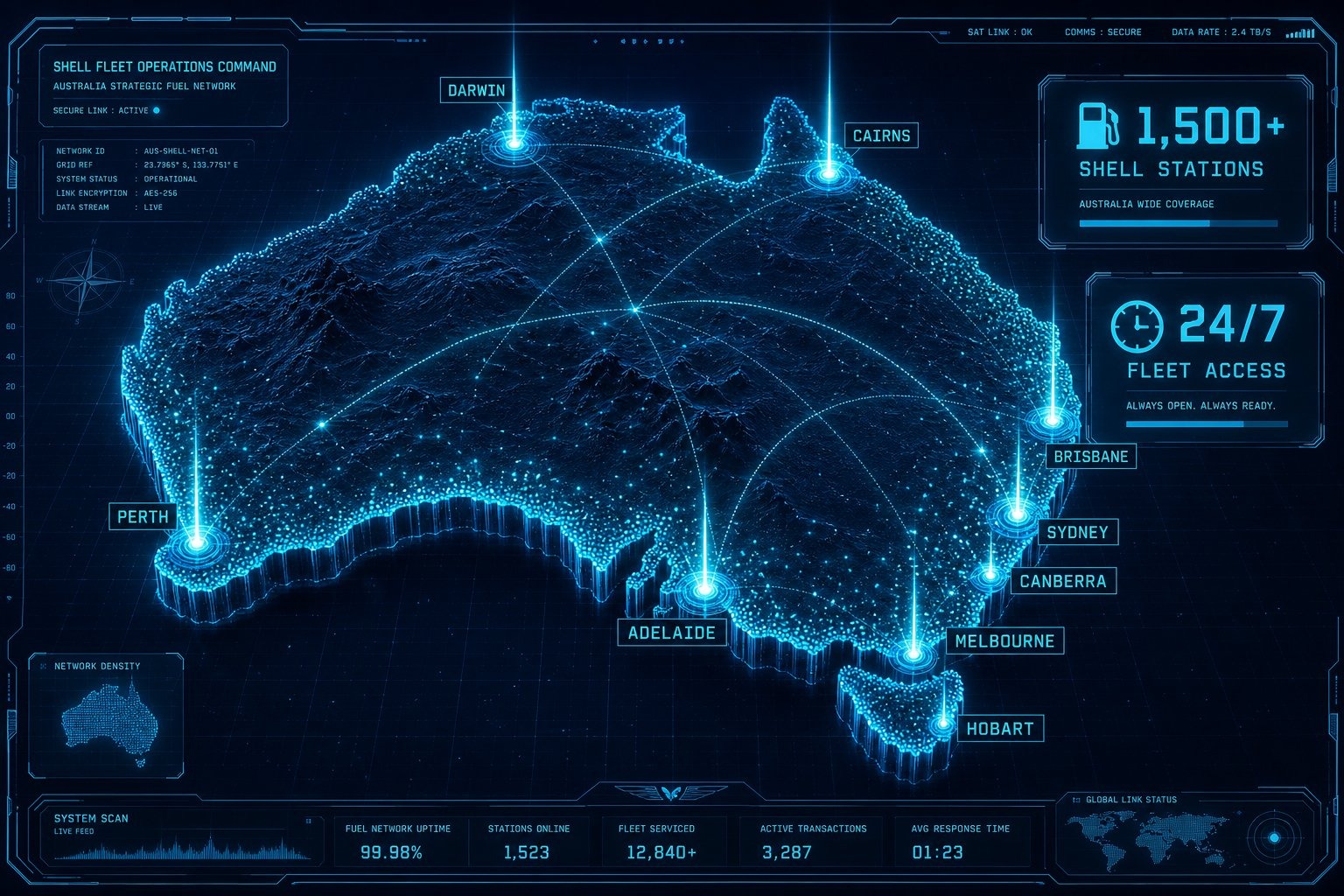 Australia Shell Fuel Network Map
